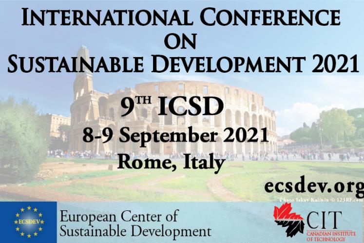 ICSD 2021:International Conference on  #Sustainable Development Rome,Italy ecsdev.org/conference/9th…