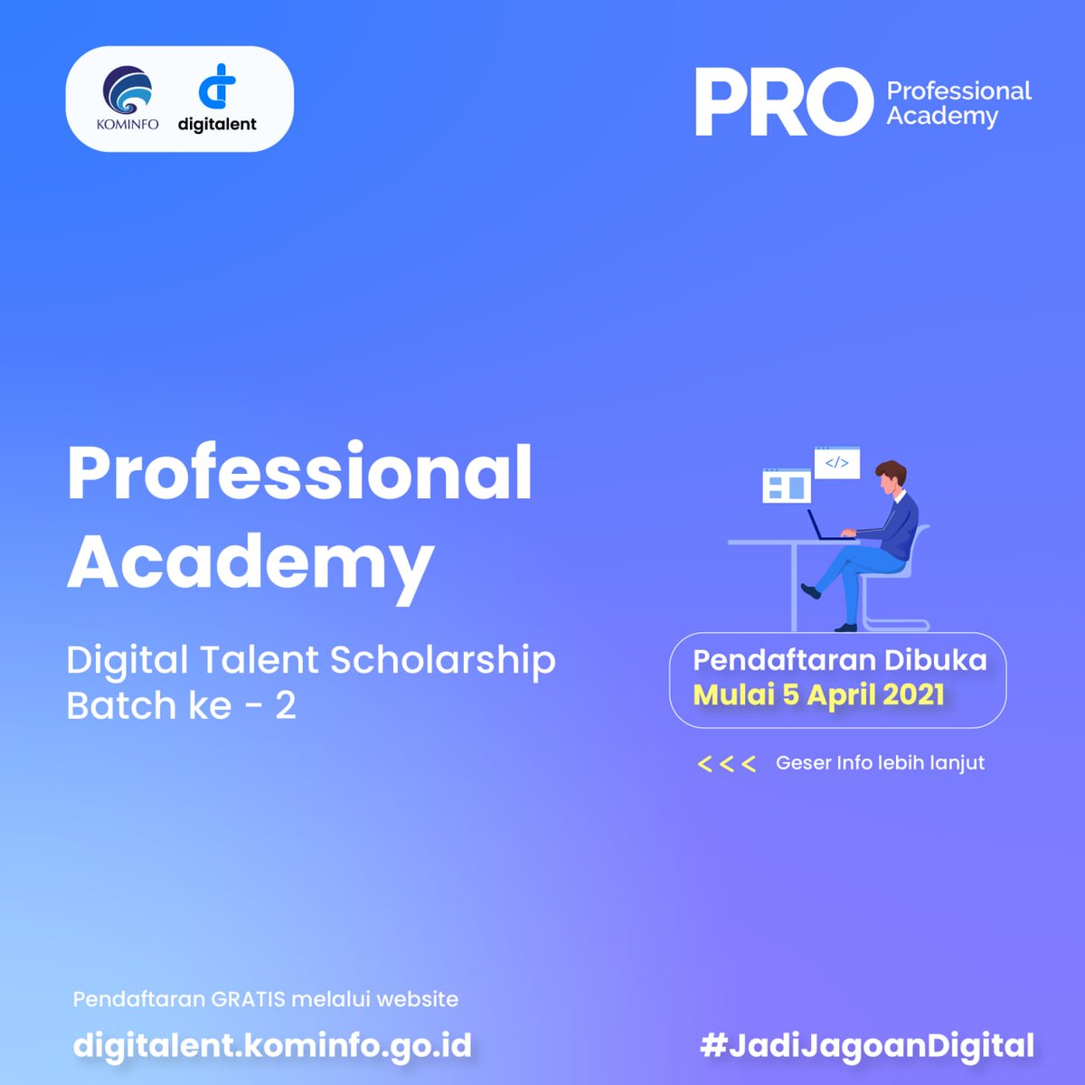 DTS_komdigi's tweet photo. Hi Digiers!
Siapa nih yang kemarin belum kebagian mendaftar atau belum lolos tes substansi Professional Academy (ProA) DTS 2021 Batch 1? Jangan khawatir, ProA hadir lagi di Batch 2
#JadiJagoanDigital #ProADTS #belajardarirumah #digiers #digitalent #dts2021 #MakinJagoDigital https://t.co/oeehmg222d
