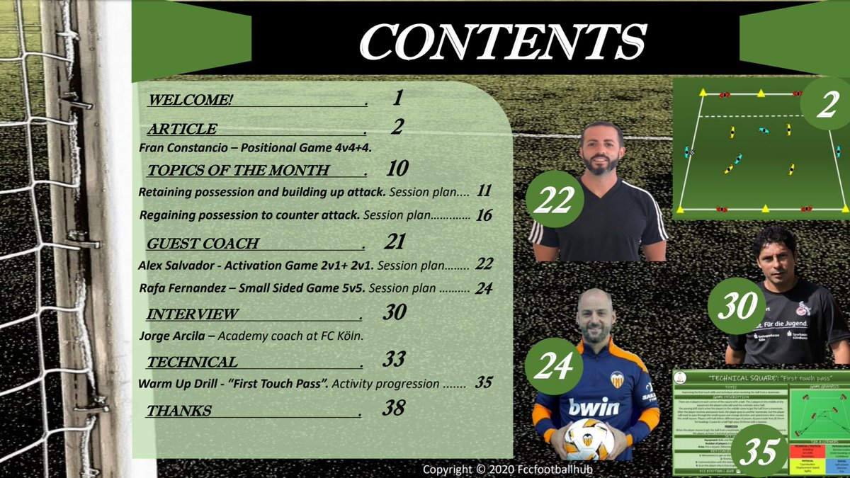 HubFcc's tweet photo. 🅲🅾🅽🆃🅴🅽🆃
This Edition comes with a superb content, including article, session plans and interview.
#football #soccer
#footballmagazine #soccermagazine #coachesshare #1to1coaching https://t.co/Phc1QvovJT