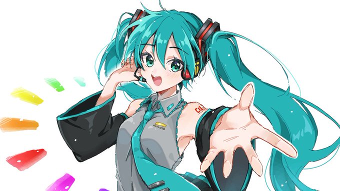 きのう絵チャにお邪魔して描いたミクちゃん 