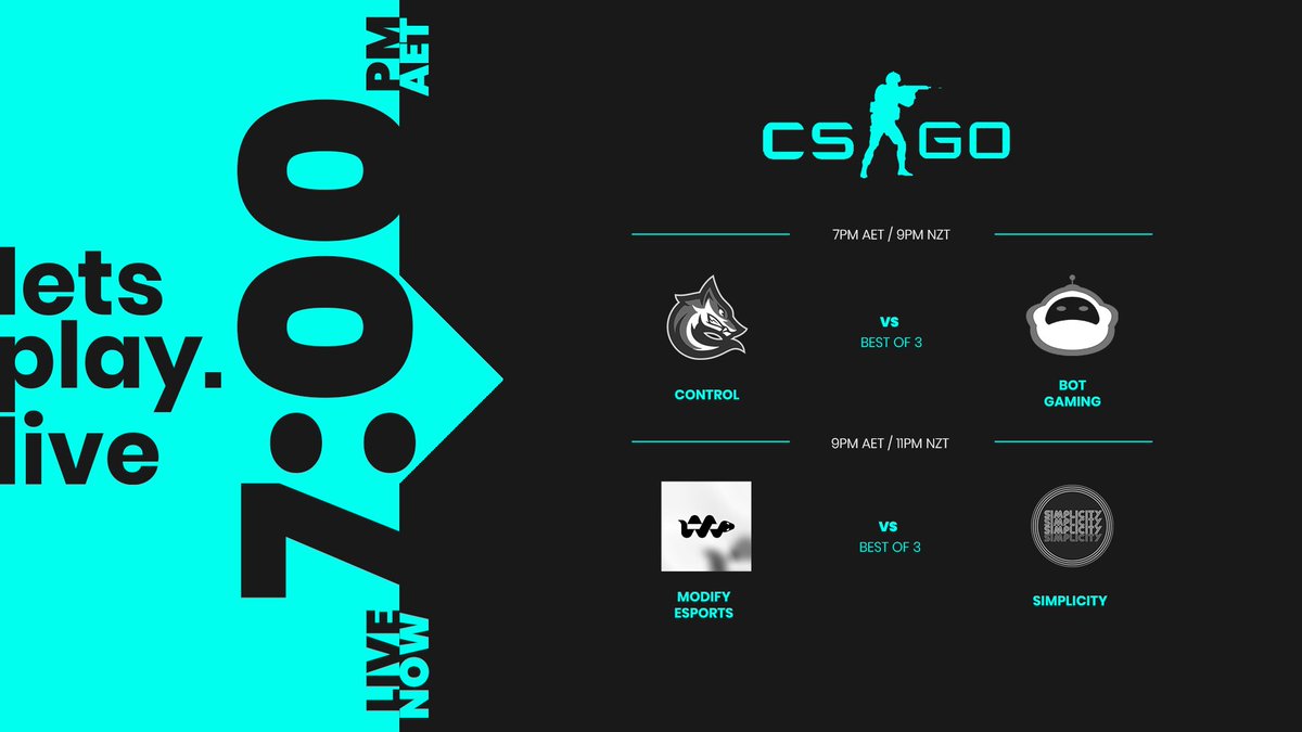 LPL_CS's tweet image. LPL Challenger CS:GO Season 1 2021 continues NOW!

Week 7 Round One:
@TeamCNTRL 🆚 @BotGamingOCE
@ModifyEsports 🆚 @AUSimplicity

💬 @Qu1ckdraw_ @Mattse123
🔴 LIVE NOW
📺 twitch.tv/lpl_csgo 

#LPLCSGO | #CSGO | #LPLCHA