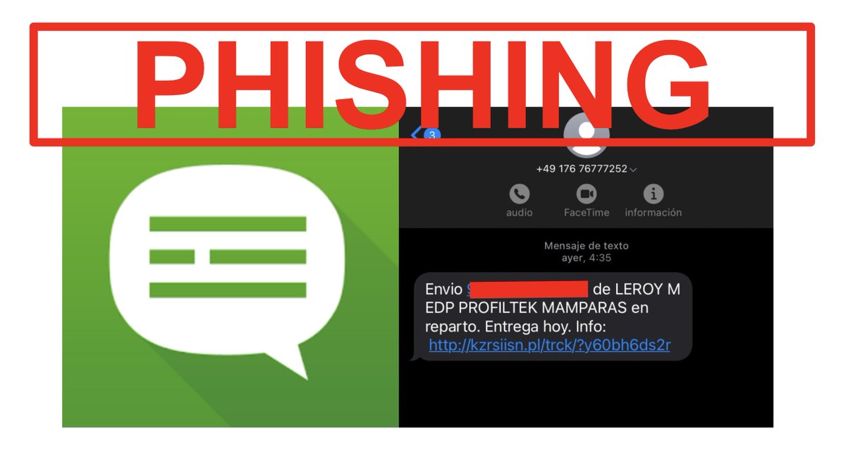 leroymerlin_es's tweet photo. 🛑ALERTA FRAUDE🛑
#LeroyMerlin quiere manifestar que no está realizando  ninguna comunicación desde un número procedente del extranjero a través de SMS por lo que es ajena a este tipo de mensajes que están recibiendo algunos de nuestros clientes #StopPhishing @policia https://t.co/2GwhXcLFha