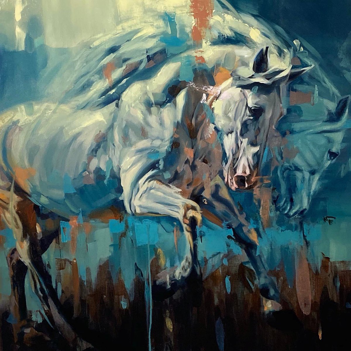 The horse, in equine beauty, brings a galloping of dreams... Introducing Frank Pretorius latest original masterpiece - ‘Galloping Of Dreams’ #neworiginal #gallopingofdreams #masterpiece #oilpainting #equinebeauty #originalartwork #stunning #innersoul #dreams #wip #horselife