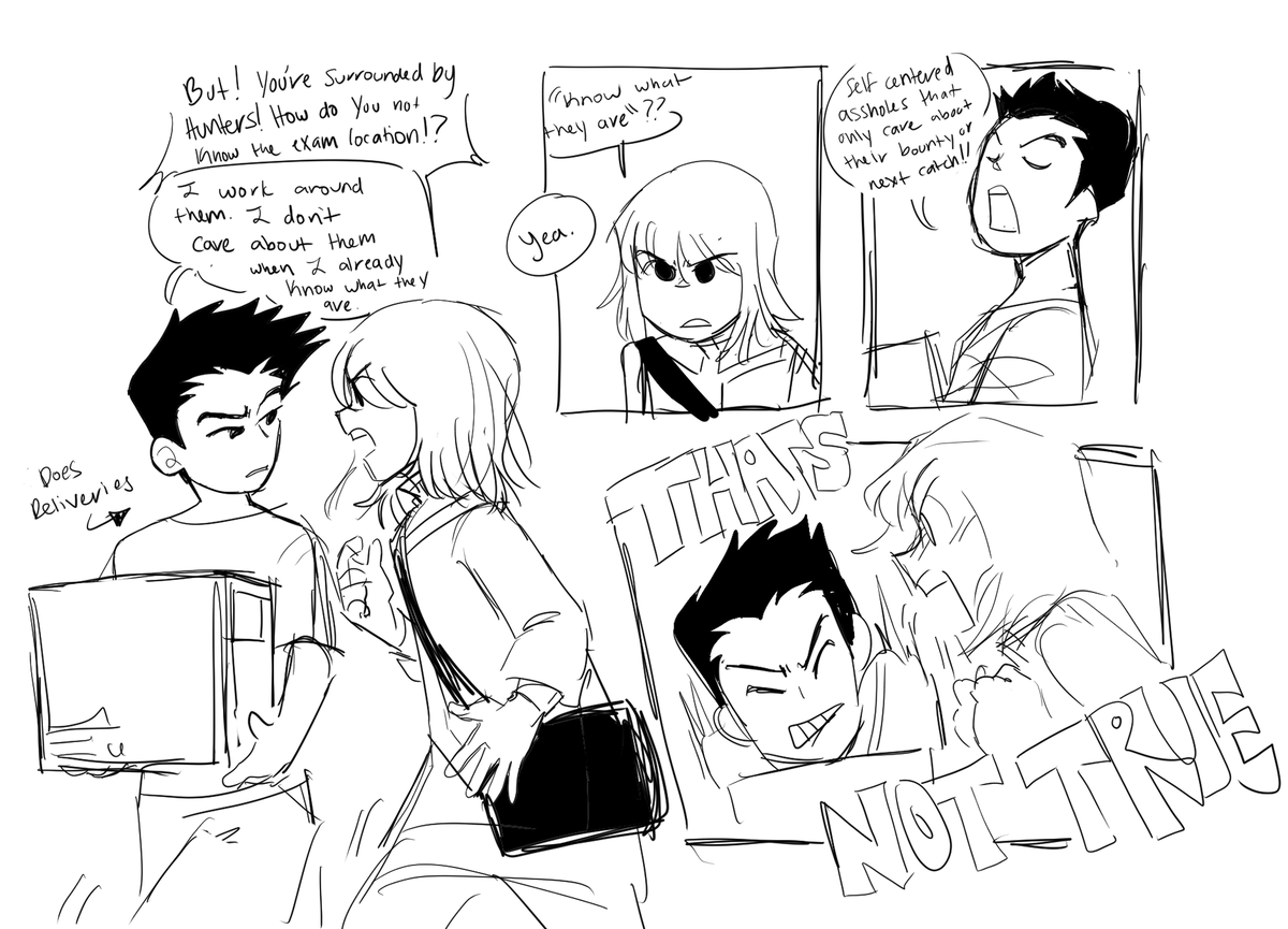 [comic] "do you know anything about the hunter exams?" "no" 
