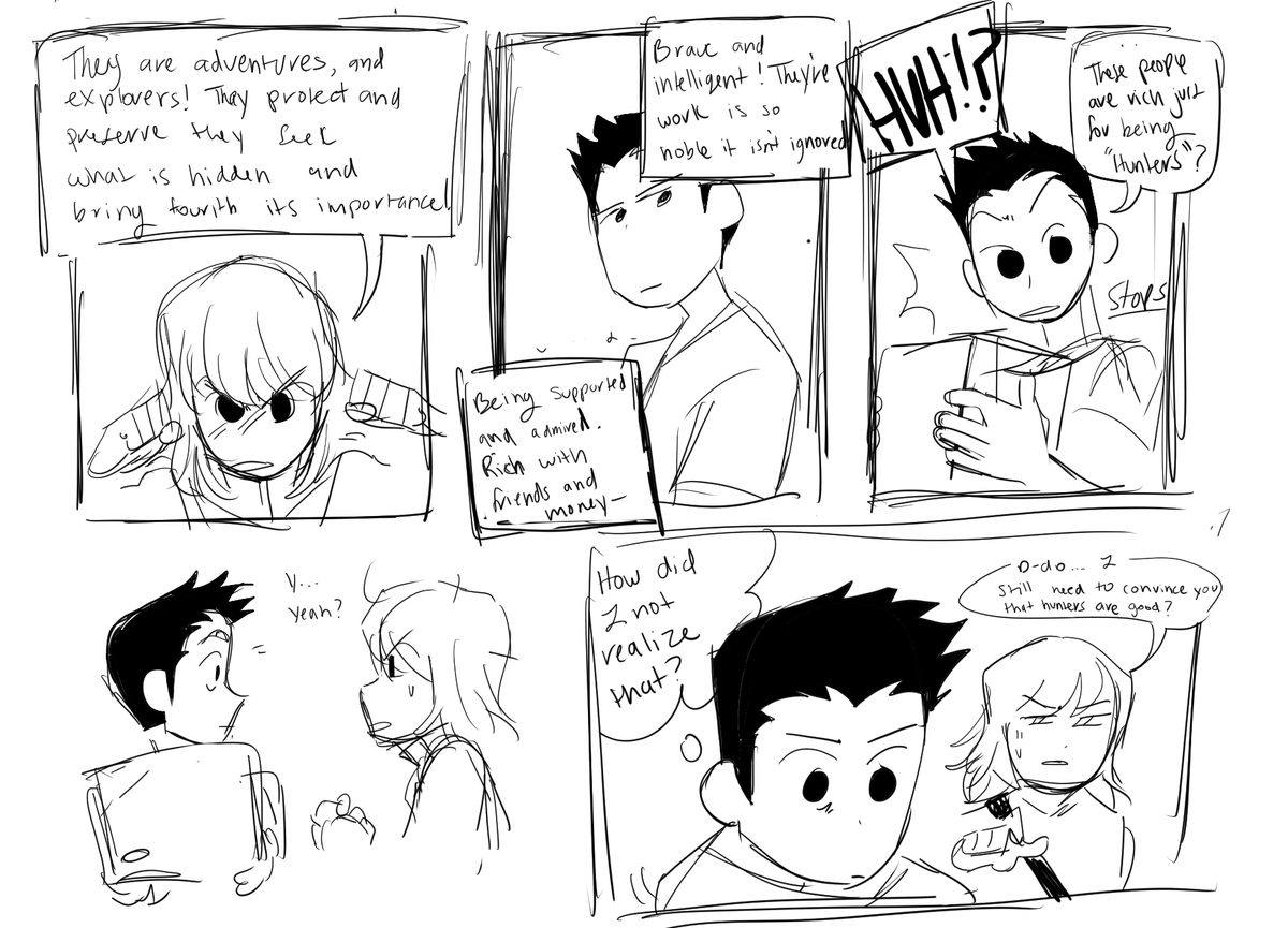 [comic] "do you know anything about the hunter exams?" "no" 