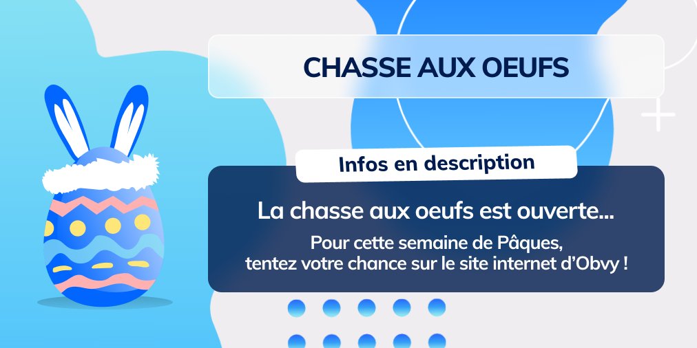 La chasse aux oeufs est ouverte sur notre site 🏁

1 - Rdv sur le site obvy-app.com
2 - Cherchez les 10 oeufs
3 - Si vous réussissez.. Envoyez-nous par email les codes que vous aurez trouvés à l’adresse hello@obvy-app.com 
4 - Les plus rapides remportent une surprise😉