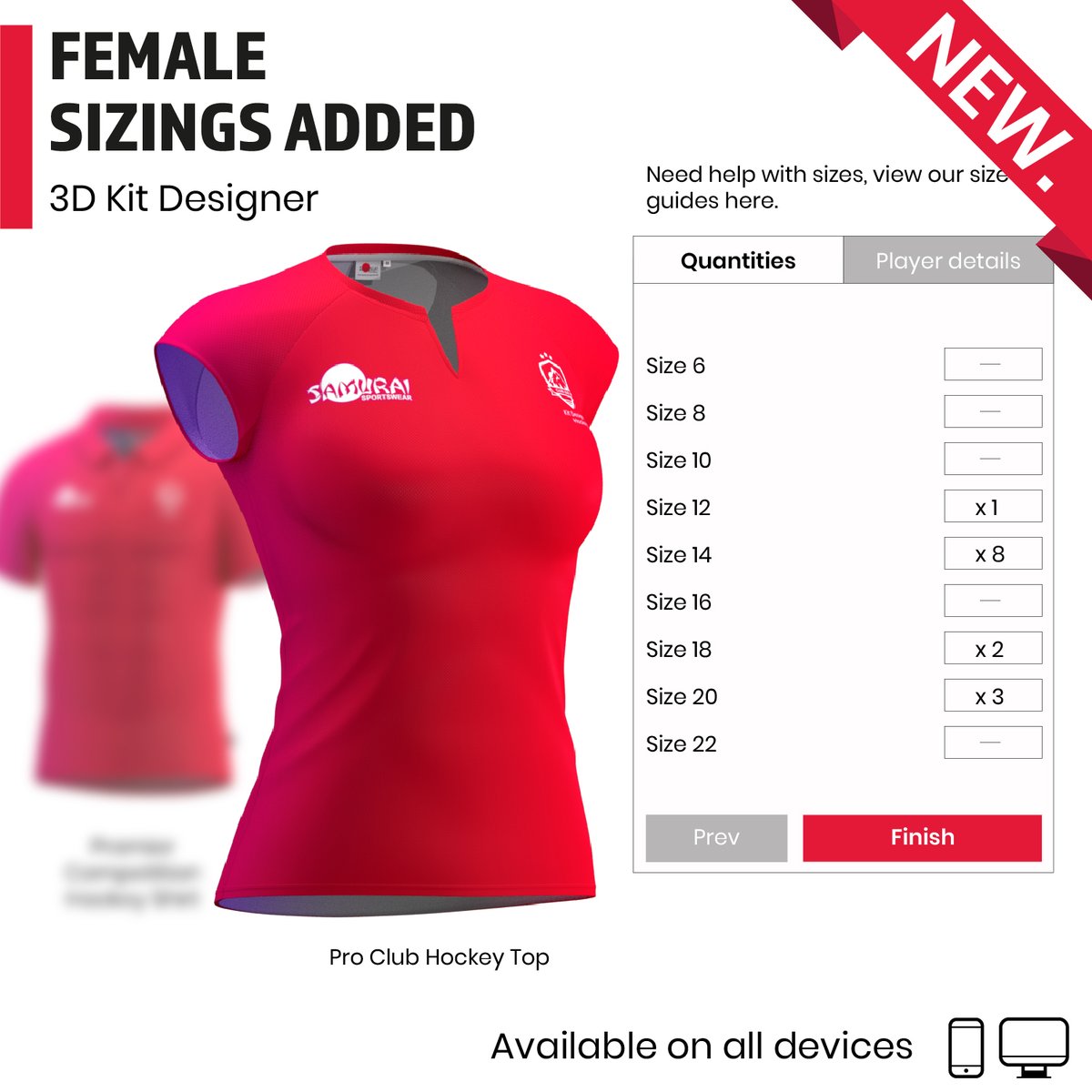 samurai_sports's tweet image. We’ve added female sizing across our sport ranges, beyond netball and hockey products.

👉 samurai-sports.com/kitdesigner

#SamuraiFamily #KitDesigner