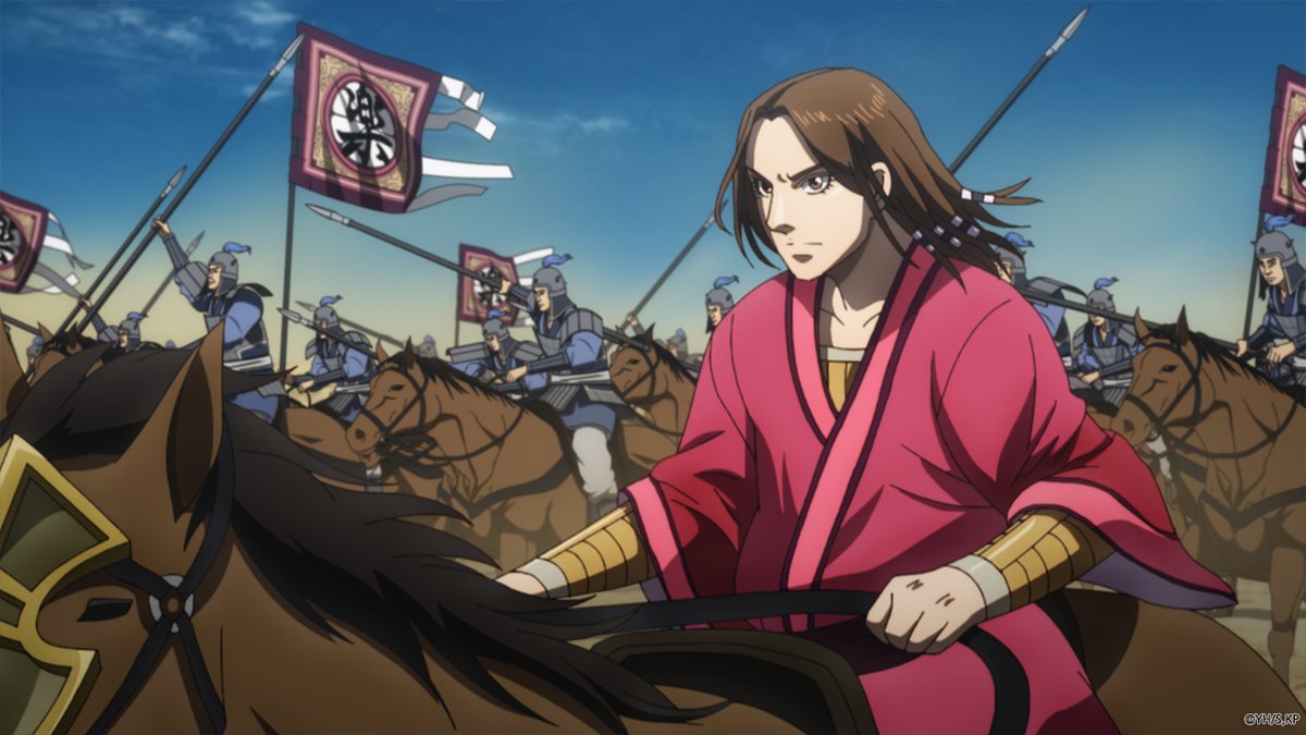 [애니플러스 4/5 23:30 방송 『킹덤 3기』 1화 "쳐들어오는 합종군"] - '천하 대장군'이 되기 위해 신은 여러 공을 세우며 천 명의 부하를 둔 '천인장'이...