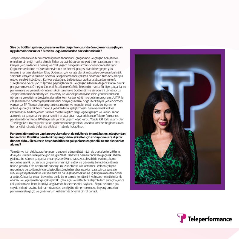 "Yüksek güven kültürüne sahip harika iş yeri" ✅
"En İyi İşveren" ✅
"Ciroda ve çalışan sayısında %50'den fazla büyüme" ✅
Nasıl mı? Tüm detaylar haberimizde ✍🏻 #GreatPlaceToWork #BestEmployers #Kincentric #TeleperformanceTurkey