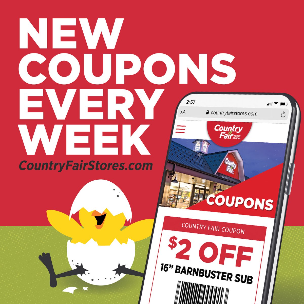Check out the all-new Country Fair website and for all the best deals and weekly coupons. New coupons drop weekly! countryfairstores.com/coupons/