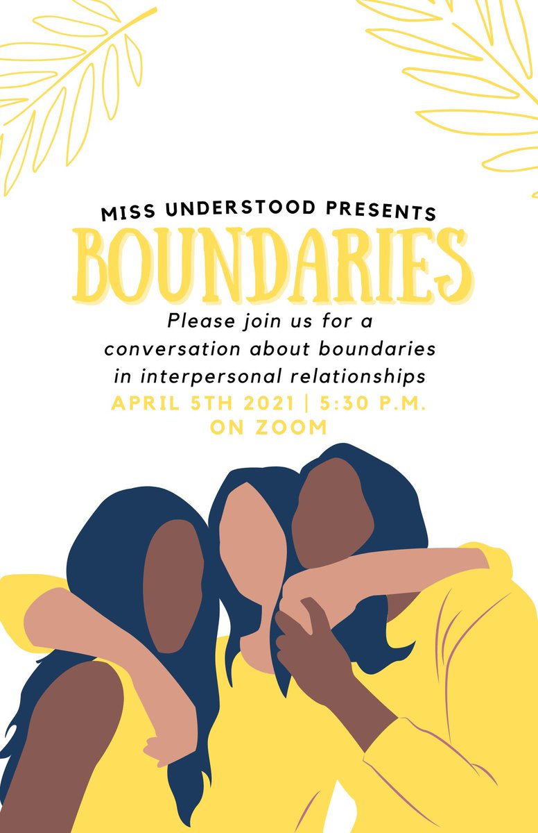 Hey hey hey! Come join us on a needed discussion called ✨boundaries✨ Bring your friends, we’re dropping gems don’t miss out! 🤝

txstate.zoom.us/j/93632823857?…