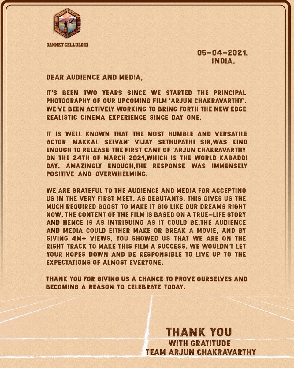 Vijaya Rama Raju (@vijayaramaraju_) on Twitter photo Team #ArjunChakravarthy expressing the gratitude and thank the audiences for the response to First CANT
Watch ➡️ youtu.be/07QUbf9IR4s
<a href="/GannetCelluloid/">Gannet Celluloid</a> @DirVenu_KC <a href="/GubbalaRao/">Srini Gubbala</a> #Sija_Rose <a href="/daya4feb/">K DAYANANDA REDDY</a> <a href="/Durgesh_lkl/">Durgesh</a> <a href="/vickeyv91/">vickey</a> <a href="/DopJagadeesh/">Jagadeesh Cheekati</a> @rawindrapulle <a href="/poojita_t/">Poojita Tadikonda</a> Team #ArjunChakravarthy expressing the gratitude and thank the audiences for the response to First CANT
Watch ➡️ youtu.be/07QUbf9IR4s
<a href="/GannetCelluloid/">Gannet Celluloid</a> @DirVenu_KC <a href="/GubbalaRao/">Srini Gubbala</a> #Sija_Rose <a href="/daya4feb/">K DAYANANDA REDDY</a> <a href="/Durgesh_lkl/">Durgesh</a> <a href="/vickeyv91/">vickey</a> <a href="/DopJagadeesh/">Jagadeesh Cheekati</a> @rawindrapulle <a href="/poojita_t/">Poojita Tadikonda</a>