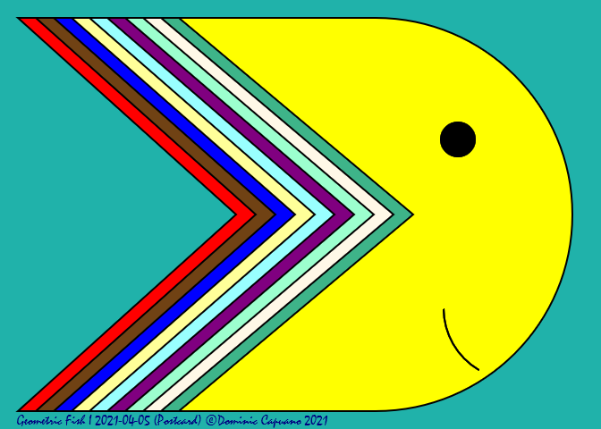 DominicCapuano's tweet photo. Geometric Fish I 2021-04-05 (Postcard)
Copyright Dominic Capuano 2021
#fish #GeometricFish #art #artistsontwitter #generative #generativeart #javascriptart #codeart #calculateart #creativecoding #geometry #mathart #javascript #canvas #HTML5 #CenterBox https://t.co/fS85grEaOQ