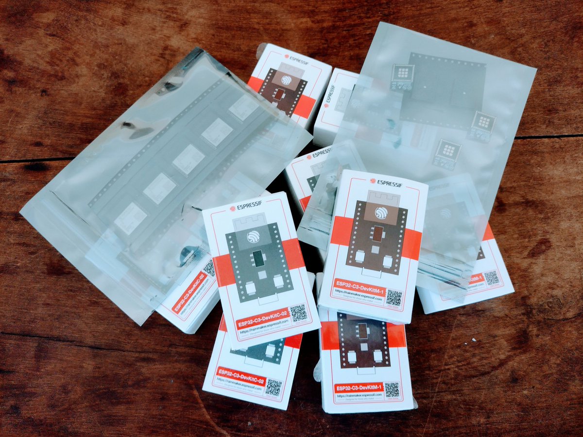 iot2tangle's tweet image. Today we received these toys from @EspressifSystem! ESP32-C3 Devkits and modules to prototype a concept involving monitoring, indoors positioning and #IOTA. Thanks @CEO_Espressif and all the great Espressif team for your continuous support. More news soon!