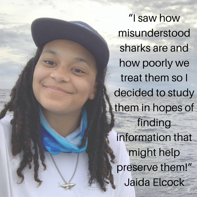 Jaida Elcock @sofishtication is a shark scientist! She was motivated to get into shark science because of the poor treatment sharks are subjected to and she wants to help find solutions to save them. Does this motivate you to do some shark research and conservation?