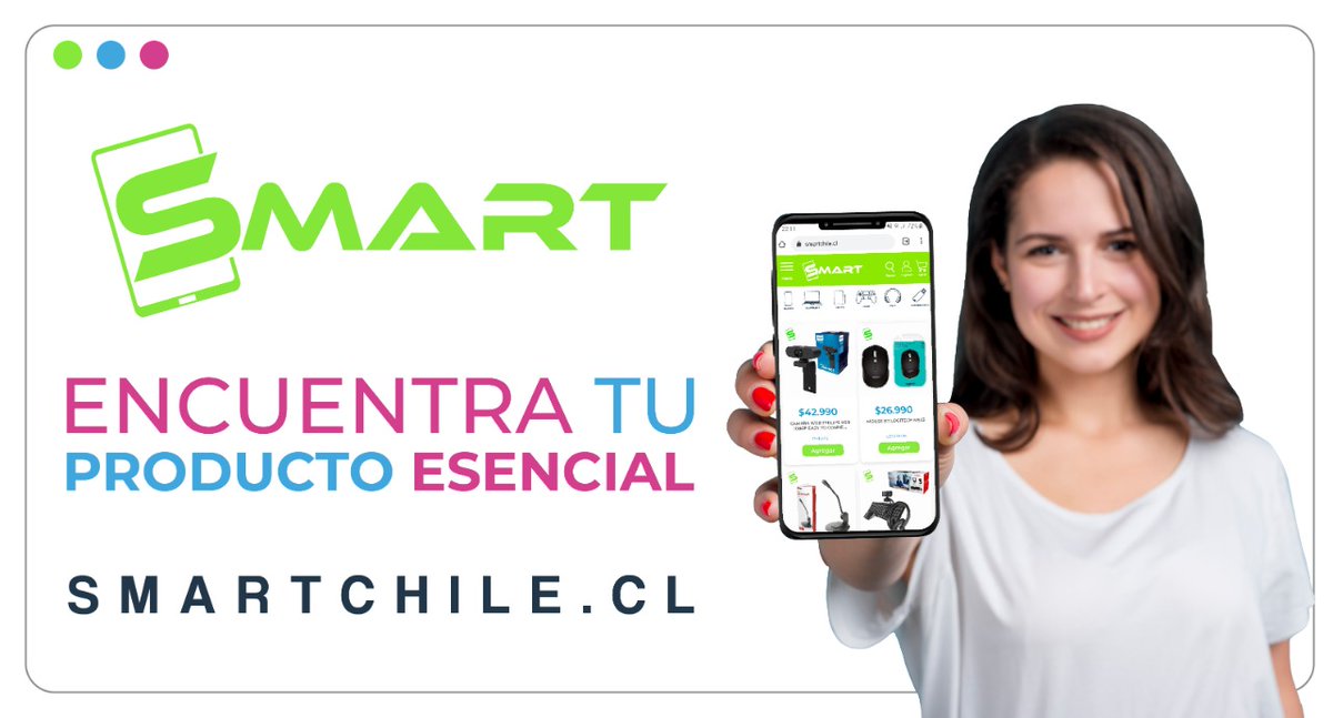 SmartChileCL's tweet image. 💪🏻¡Nuestros productos son Esenciales! smartchile.cl 🚛 ENVÍO 24Hrs🕐

👩‍💻Teletrabajo
⌨️Clases Online 
🎧Comunicación Familiar
🖱️Conectividad en tu Hogar
📹Seguridad

#Antofagasta #Chile