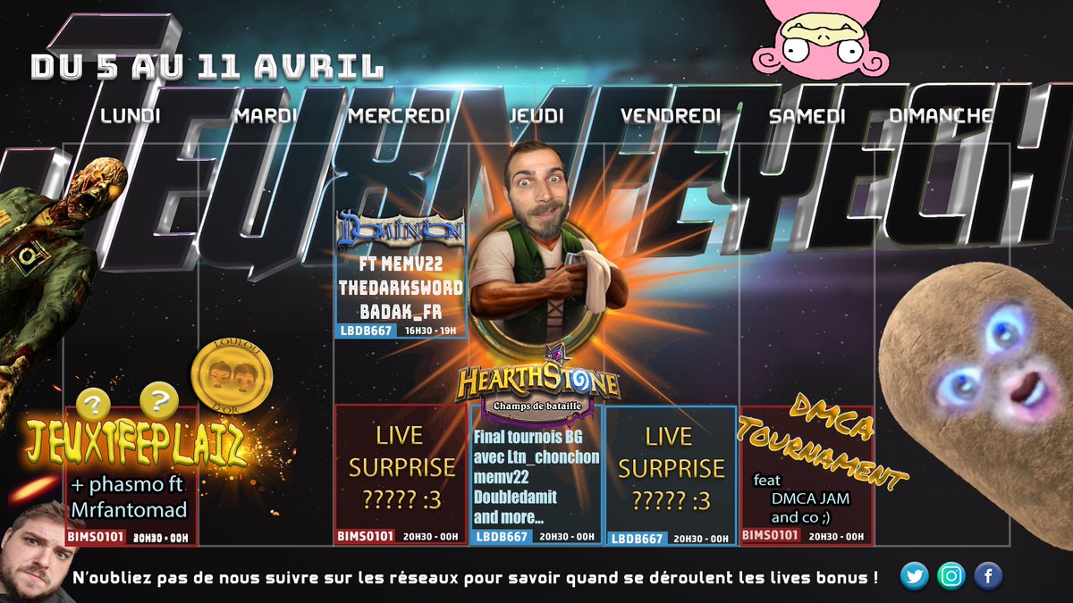 Jeuxmfeyech's tweet photo. Hey yO les loulou(te)s ! Comment ça va chez vous ?

Une nouvelle semaine qui démarre à vos côtés et on va vous régaler !!

On attaque direct ce soir avec le #JeuxTFePlaiz du mois, soyez au rendez-vous ! Suivi de #Phasmophobia en compagnie de Mr Fantomad 👻

Bonne journée à tous ! https://t.co/iDFnUDm7JT