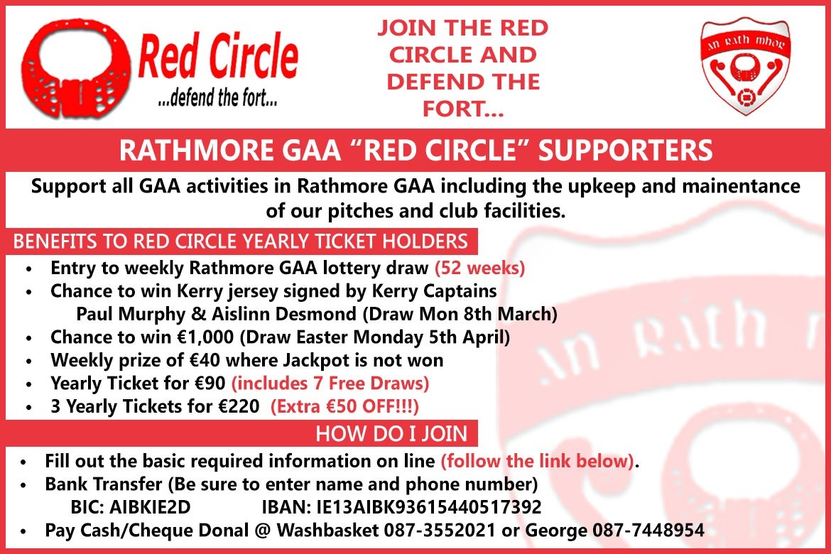rathmoregaa's tweet photo. Last call for Yearly Lotto Ticket.

Big draw tonight at 9.00pm
€1000 will be won by one lucky yearly lotto ticket holder.

Give George or Zoff a ring.

Jackpot tonight €5,400

Join the Red Circle and defend the Fort...... https://t.co/izKwXeo0c3