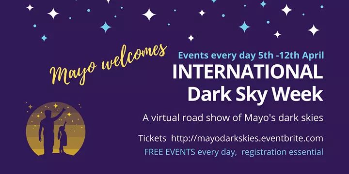 ✨ It's International Dark Sky Week, check out the Mayo Dark Sky Park website for the full programme of events ✨

mayodarkskypark.ie/what-s-on/inte… 

#IDSW2021 #virtualtour #wildmayo #darkskies #mayodarkskypark