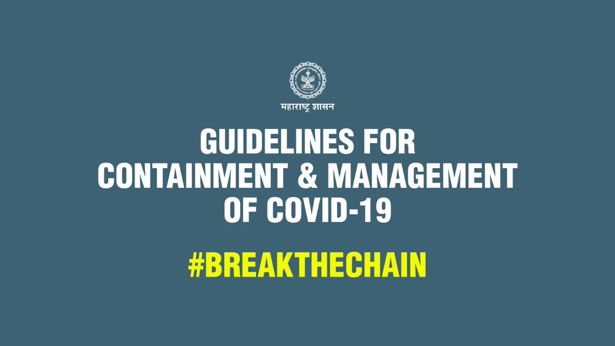 Cmo Maharashtra Guidelines For Containment And Management Of Covid 19 Breakthechain