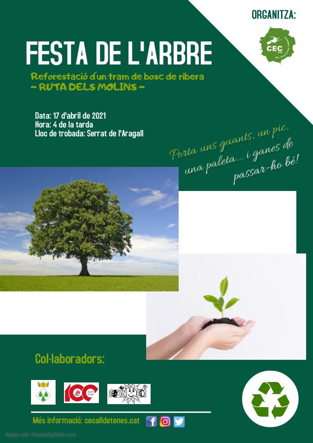 cecalldtnes_eco's tweet photo. 🌳FESTA DE L'ARBRE🌳
El dissabte 17 d'abril amb l'@esplaiequinocci reforestarem un tram de la Ruta dels Molins! 
El Torrent de Sant Martí amb naixement a les 7 Fonts de Sant Julià de Vilatorta, té un gran valor social i ambiental, però es pot millorar l'aspecte ecològic. https://t.co/64xqqSRsZK