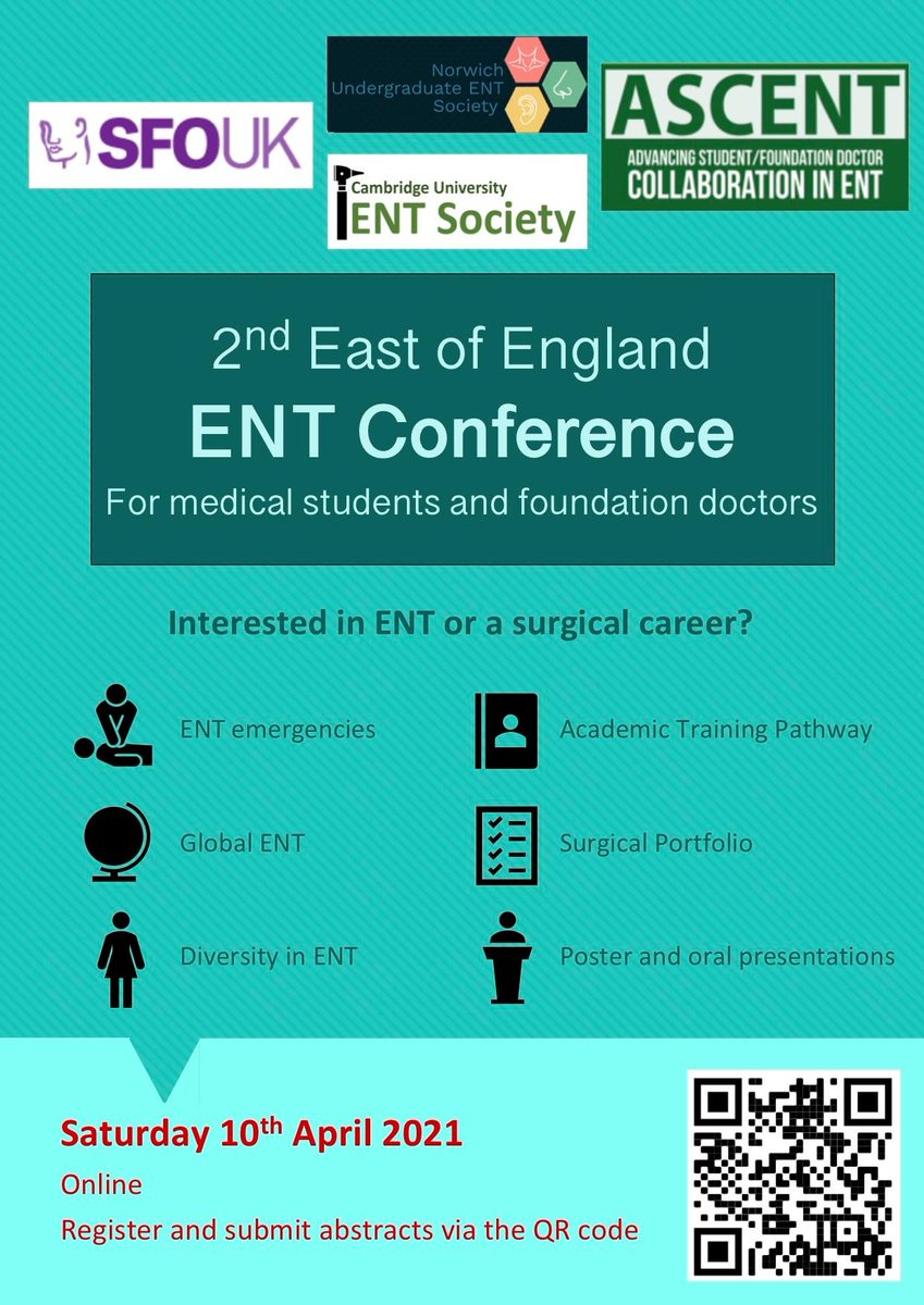 📌260 participants already signed up for our 2nd East of England #ENT Conference this Saturday 10th April! 🎉 @SFO_ENTUK @ENT_UK @ENT_AudsNews @bhaveshvtailor @veggieequallife Please come and join us! 😊SIGN-UPS: forms.gle/qKVGKhuC8q5jDy… 😊EVENT: fb.me/e/1CnuNzEY2
