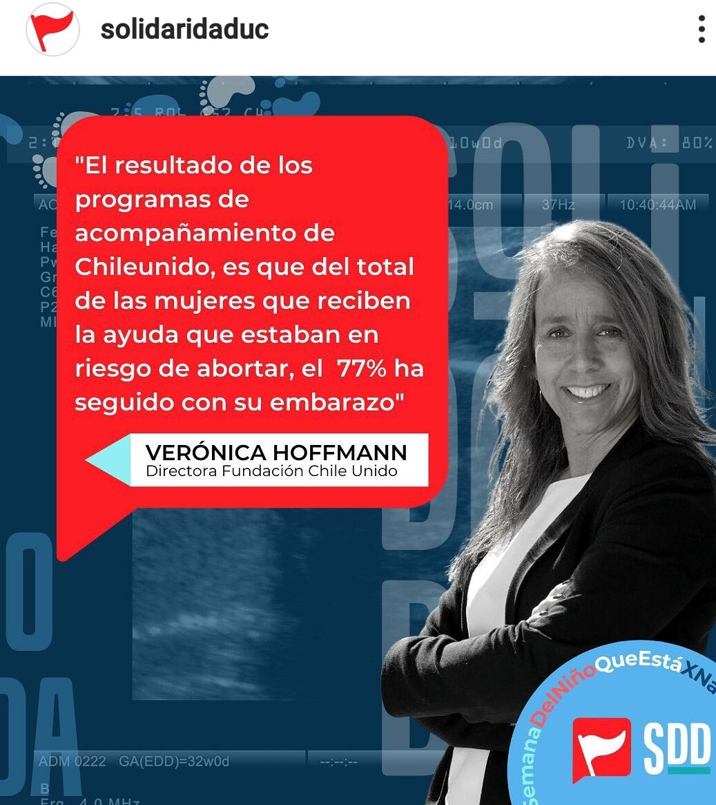 Compartimos con <a href="/SolidaridadUC/">Solidaridad UC</a> nuestra visión desde la experiencia de + de 22 años acogiendo y acompañando a MUJERES con embarazos vulnerables a través de nuestro Programa de Acompañamiento
NO dejemos sola a la MUJER ➡️nos humaniza como sociedad 
#NoEstasSola
LLÁMANOS 📞800572800