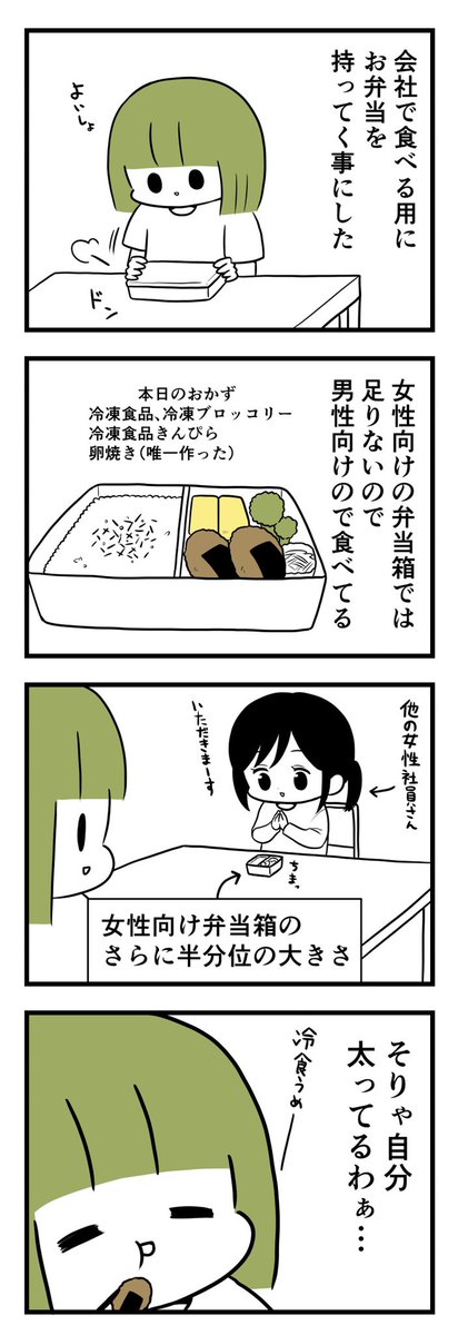 日記 他の女性の弁当箱の小ささにビビる お肉おいしいの漫画