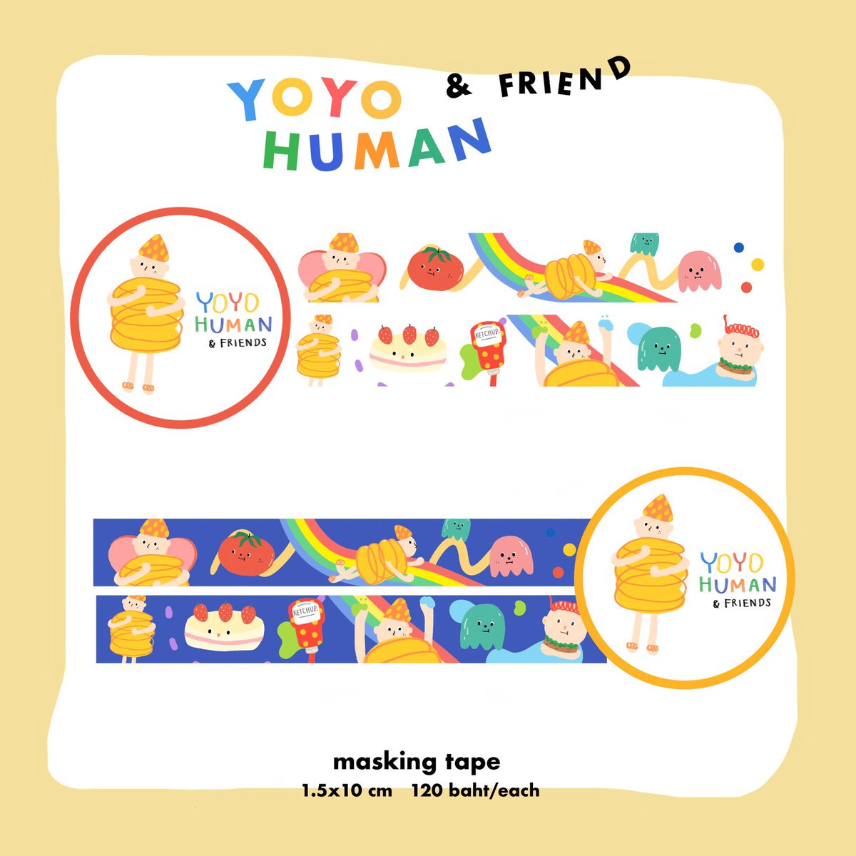 hellohappychu's tweet photo. masking tape ม้วนละ 60/70 บาท 🖍🥦🍎🍊🌞🥓 บางลายเหลือน้อยมากๆแล้วน้า 🍼🍪🍩 https://t.co/6hQ3cvPl9r