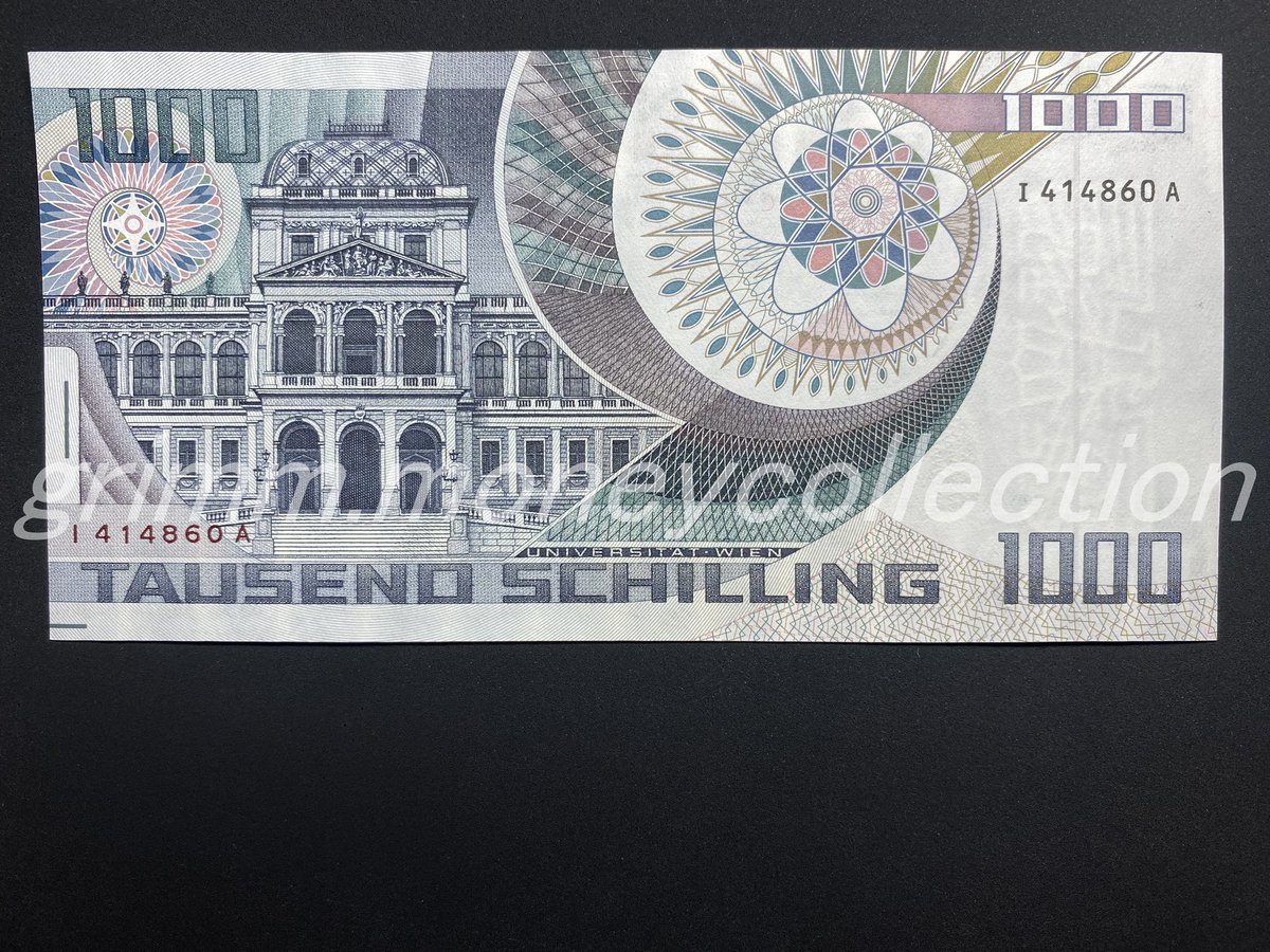 オーストリア🇦🇹の1983年に発行された1,000シリング紙幣。 表