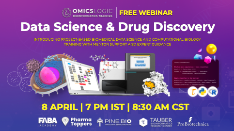 FREE Webinar on Data Science &amp; Drug Discovery!

When - April 08, 2021
Time - 7 p.m. Indian Standard Time | 8:30 a.m. Central Standard time

Registration Link - bit.ly/3sVm8hs

#drugdiscovery #datascience #onlinewebinar #projectbasedlearning #learnwithpine