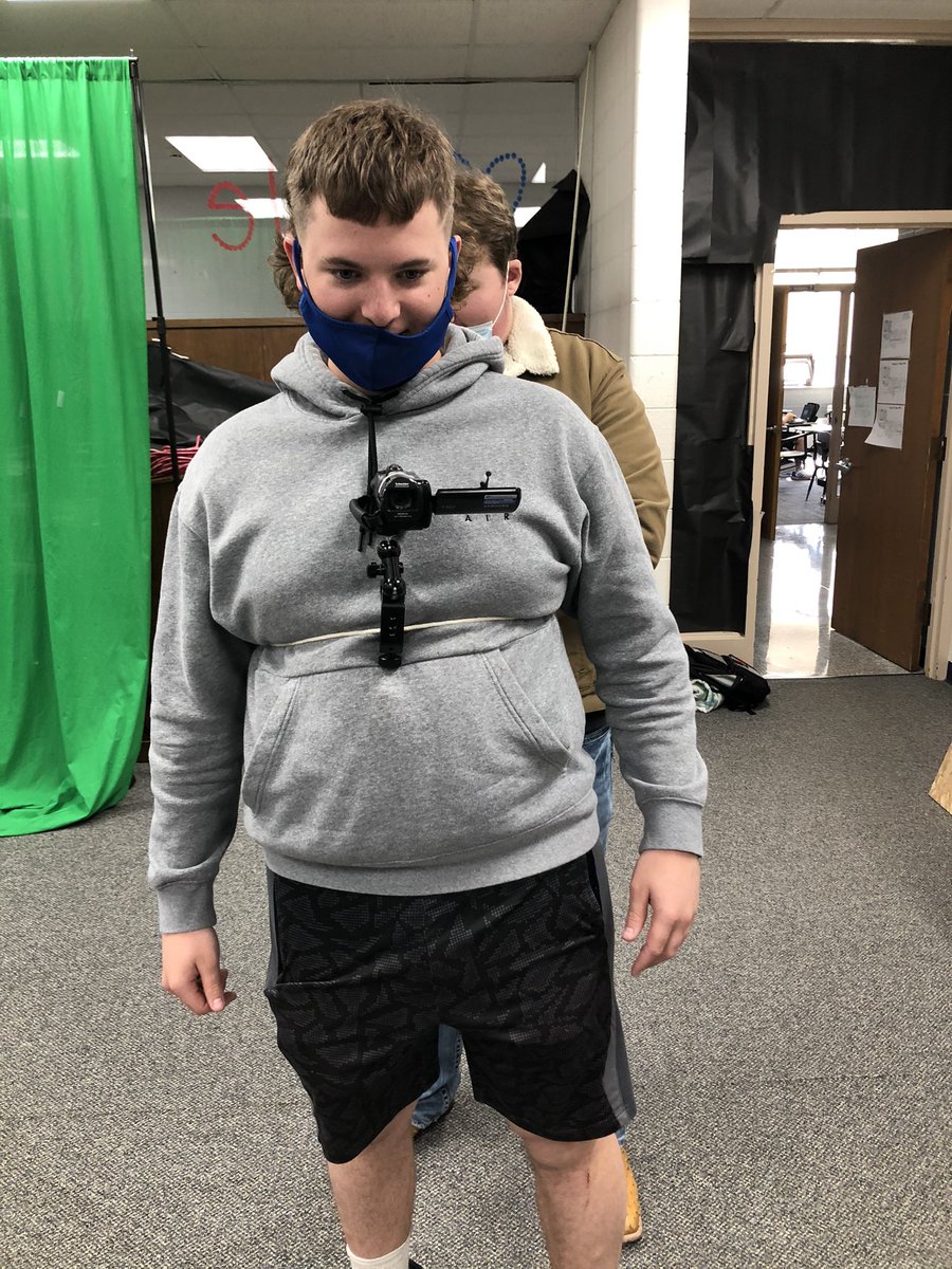 Andrew Prieb getting rigged up with our homemade go pro.