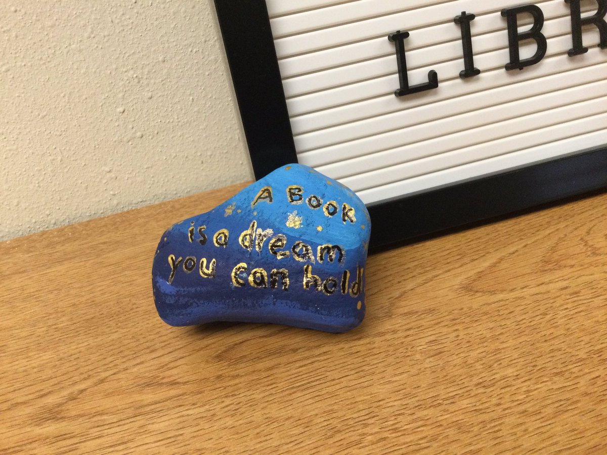 Rock on! Thank you @MrsContreras05 The rock you designed for me is perfect. #rockart #liftingothers #inspirational #libraryappreciationweek