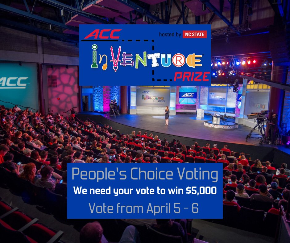 Help the team representing <a href="/NCStateENT/">NC State Innovation and Entrepreneurship</a>
 at this year’s #ACCInVenturePrize competition, UV Scope, win the People’s Choice award and $5,000! 💸💸💸

All you have to do is text “NCSTate” to 415-965-7445.  Limit 1 vote per phone number.
 accinventureprize.com/vote