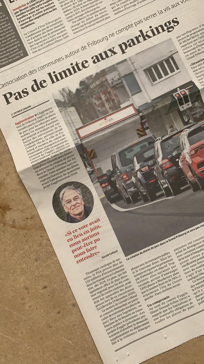 La motion de Gérald Collaud du Centre Gauche-PCS demandant la restriction des places de parc en fonction de la desserte en transports publics a été rejetée par l’agglo.

C’est une mauvaise nouvelle pour l’environnement et pour le niveau des subventions de la Confédération.
