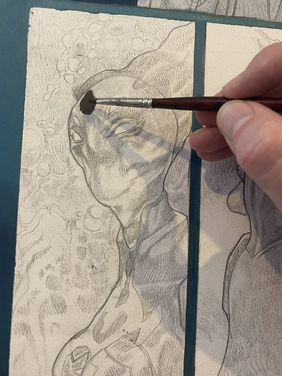 The moment you realise that you have not put the masking tape before painting😂😂😂. Darksiders double page, comic book. #darksiders3 #fury #darksiders #comics #comicart #comicbooks #sketching #pencildrawing #graphicnovel #graphicnovles #graphicnovelart #thqnordic #thqgames