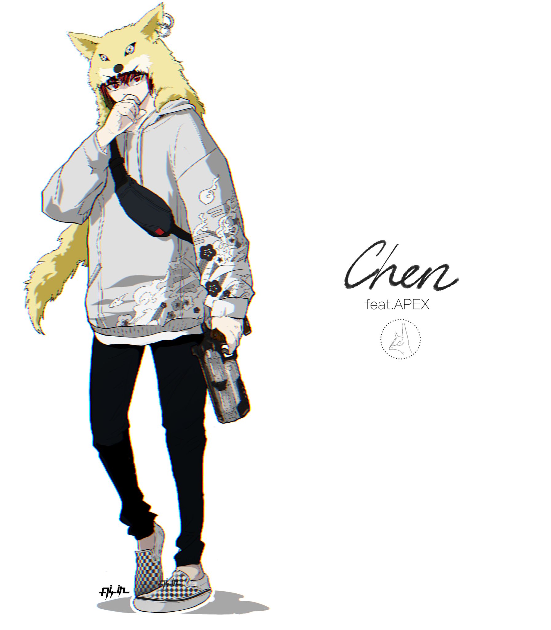 量産型あいりん 漫画描き Apexの動画を作る活動をされているチェンさんのイラストを描かせていただきましたー 狐の被り物の男の子 T Co 1vgr6mlmww Twitter