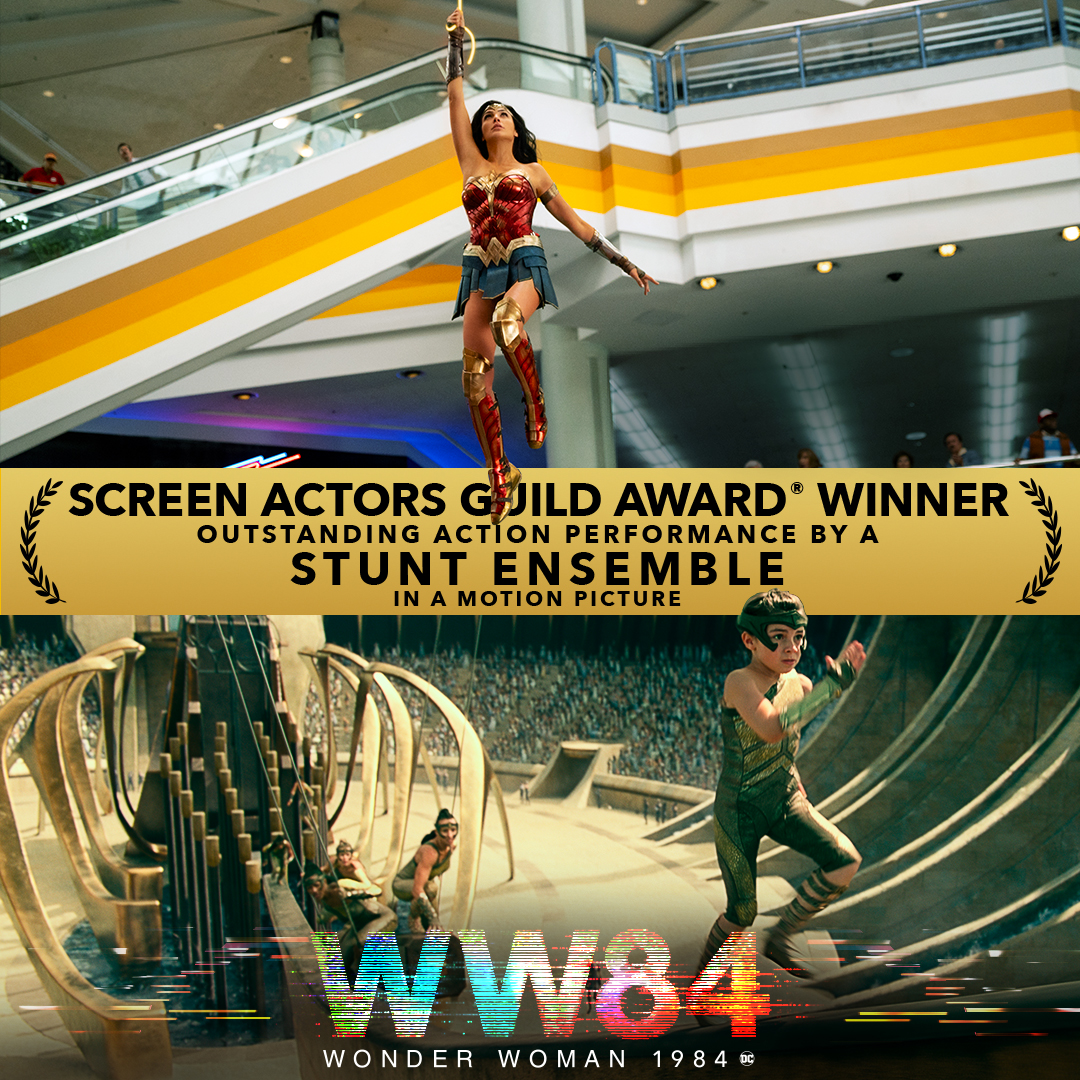 Congratulations to #WW84’s incredible Stunt Team on their #SAGAwards win for Outstanding Action Performance by a Stunt Ensemble in a Motion Picture!