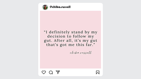 Spoken by a true leader! Thanks Chika! 😍

#quoteoftheday #qotd #greatquote #mondaymotivation #inspirationalquotes #positivevibes #quotestoliveby #followyourgut