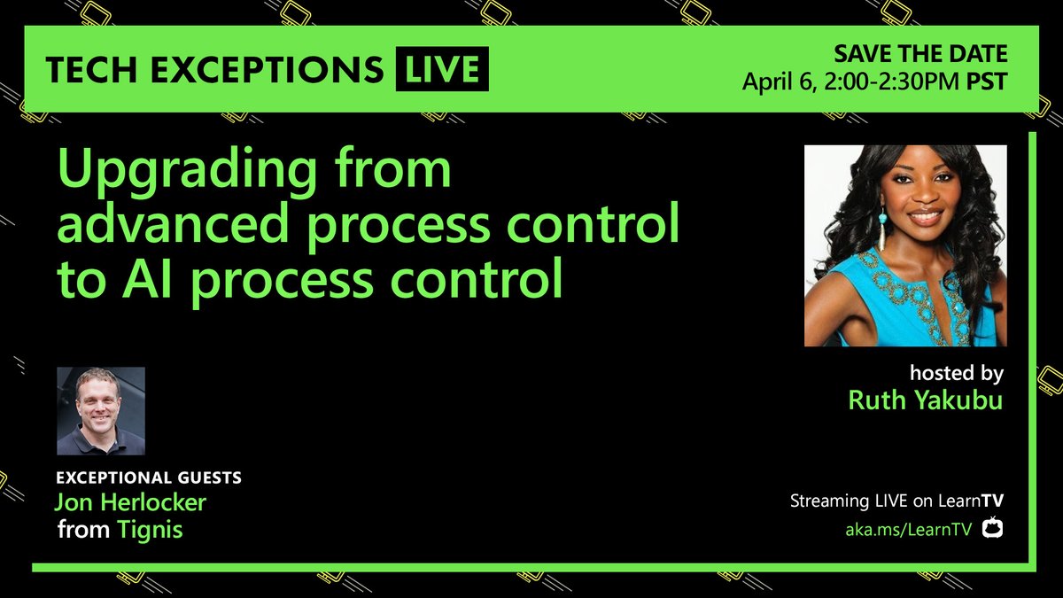 MSFTReactor's tweet photo. With #ML & Physics #analytics, join @herlock, CEO of @TignisInc on #TechExceptions to learn how they help manufacturing plants detect faults & failures from #IoT sensor #data & pipes
🌡️#AnomalyDetection
🏭#PredictiveMaintenace
⏰Tomorrow @ 2pm PT @LearnTV
https://t.co/IKgDr9Podw https://t.co/8T8m78WYRK