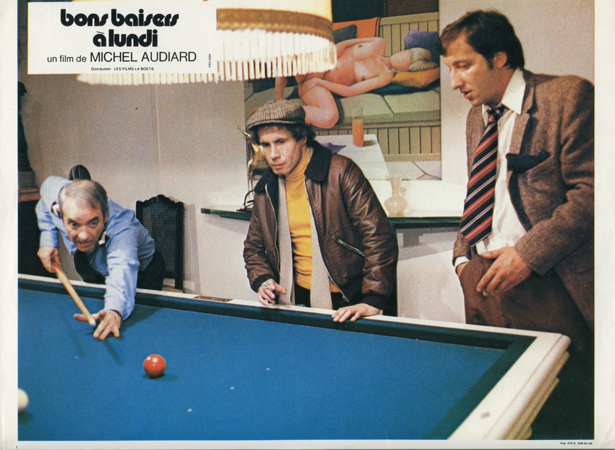8ballSS's tweet image. Um, what's wrong with this picture?  From the #billiardsscene in the 1974 French film "Kisses Till Monday"
