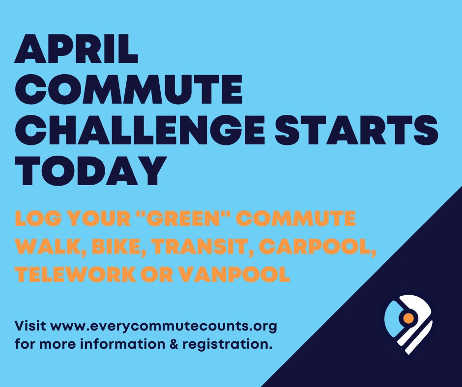 KIPDAECC's tweet photo. Start logging your "green" commute! April Challenge starts today. Register at https://t.co/fIRSMiCpER #commutechallenge #greencommute #everycommutecounts #commuteoptions https://t.co/HmDAz532z1