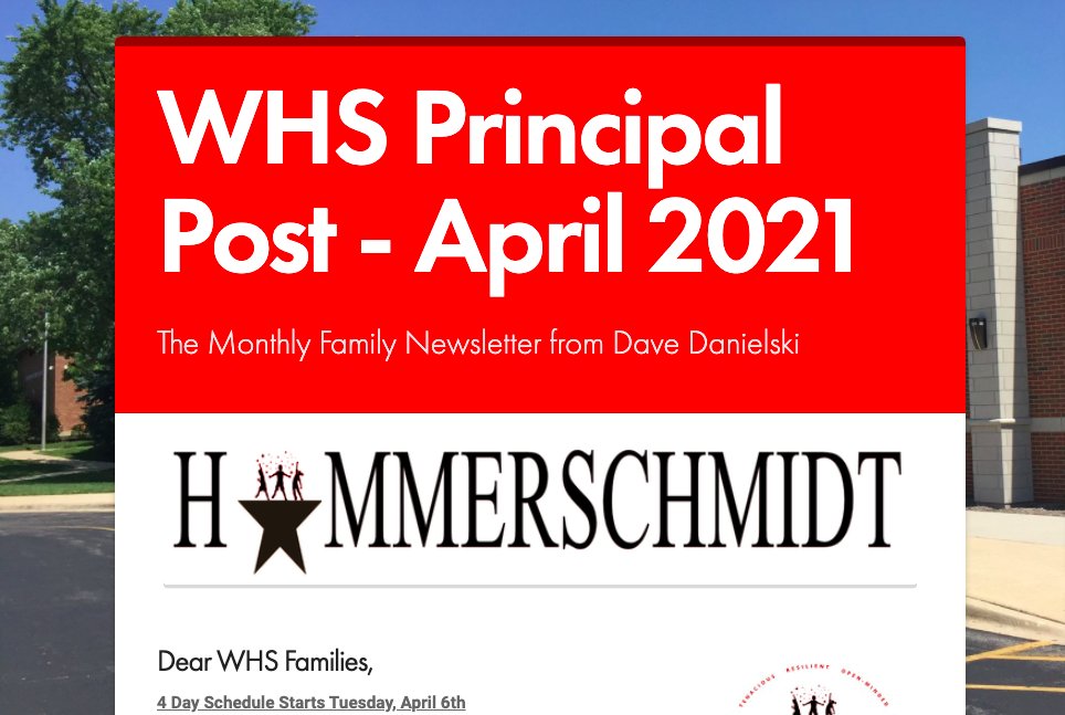 WHS Principal Post Family News- April 2021 edl.io/n1417199