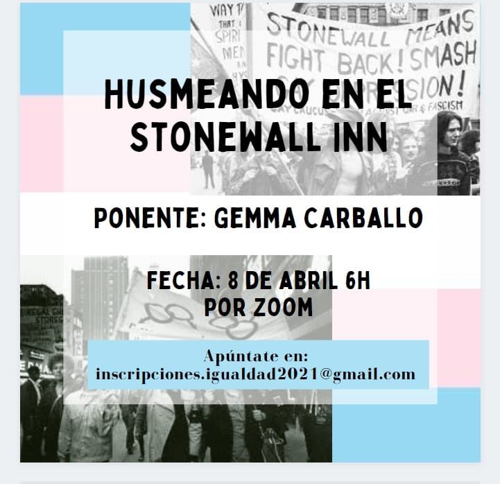 Desde la Subdelegación de Igualdad y Dimensión Social UPM han preparado una charla sobre Stonewall e identidades trans este jueves a las 6.
Si queréis asistir no os olvidéis de mandar un correo para inscribiros a inscripciones.igualdad2021@gmail.com !