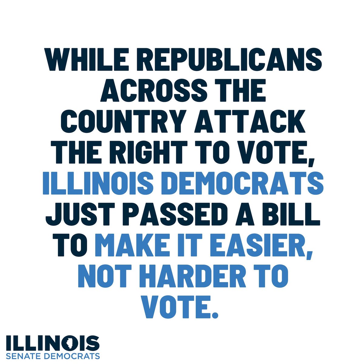 Election Day is tomorrow! While Republicans across the country have been working to restrict the right to vote, Democrats in Illinois have been working to ensure that voting is easy and accessible! https://t.co/tlkxWNWrp7