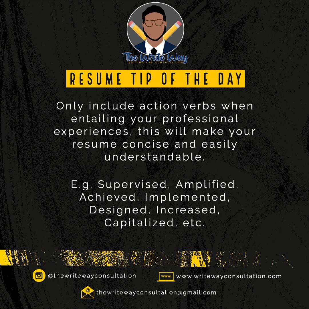 WriteWayConsult's tweet image. Time to secure a bag, Resume Tip of the Day! 🖋