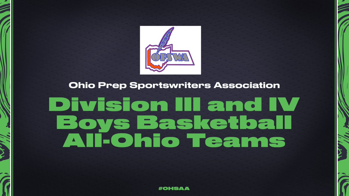 🏀#OHSAA BOYS BASKETBALL: Division III and IV All-Ohio teams announced Monday by the Ohio Prep Sportswriters Association - ohsaa.org/news-media/art…