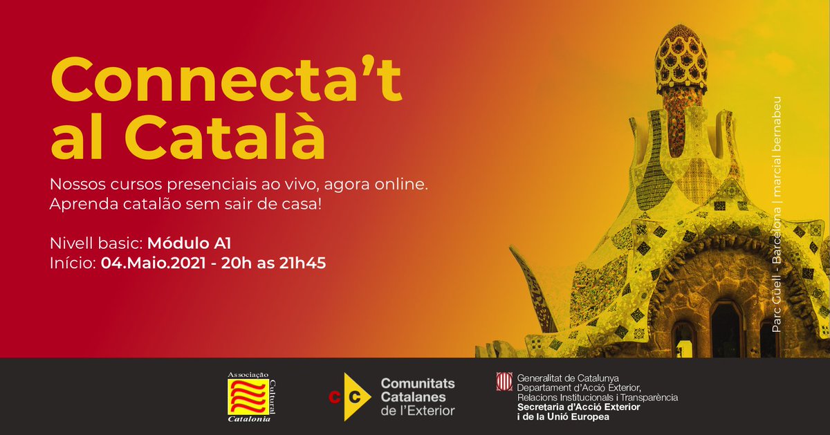 Inscrições abertas para o curso extensivo: Básico de Catalão A1. Nova turma com aulas a noite para você aprender Catalão sem sair de casa! Aulas ao vivo online. 

Mais informações no link, no nosso site ou pelo sympla. 

Saiba mais: 
sympla.com.br/curso-extensiv…...