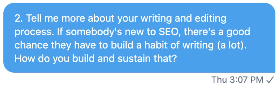 Our new interview series has 3 rules:

— 4 questions asked over Twitter DM.
— No followup questions.
— Everything is made up and the points don't matter.

Big thanks to <a href="/LaurenxPope/">Lauren Pope (She/Her)</a>, <a href="/jefflouella/">Jeff Louella</a>, <a href="/dan_shure/">Dan Shure</a>, <a href="/kat_ambrose/">kat gaddy</a>, <a href="/BibiBuzzCom/">BIBI THΞ LINK BUILDΞR was here</a>, &amp; <a href="/elisedopson/">Elise Dopson</a>!

👉 seofortherestofus.org/community