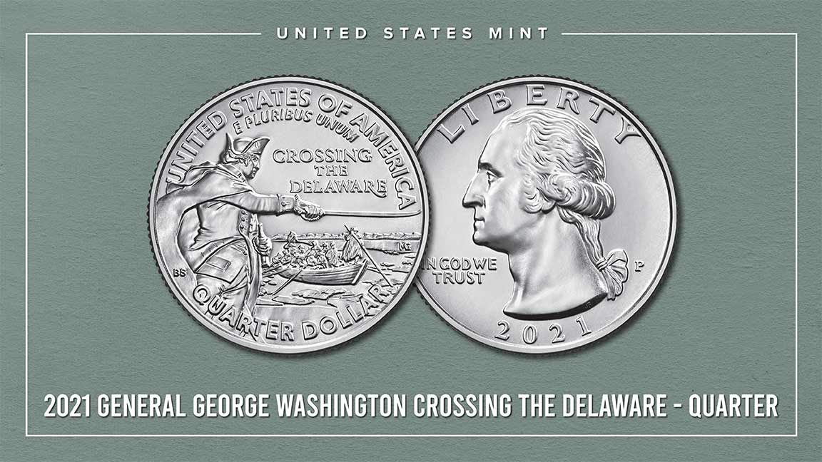 United States Mint (@usmint) on Twitter photo Marching into circulation today is the much-anticipated 2021 General George Washington Crossing the Delaware Quarter. This is the final coin authorized by Public Law 110–456. Look for this quarter in your change. bit.ly/3rXB7H9 <a href="/GWtweets/">GW University</a> <a href="/MountVernon/">Mount Vernon</a> <a href="/ANACoins/">American Numismatic</a> Marching into circulation today is the much-anticipated 2021 General George Washington Crossing the Delaware Quarter. This is the final coin authorized by Public Law 110–456. Look for this quarter in your change. bit.ly/3rXB7H9 <a href="/GWtweets/">GW University</a> <a href="/MountVernon/">Mount Vernon</a> <a href="/ANACoins/">American Numismatic</a>